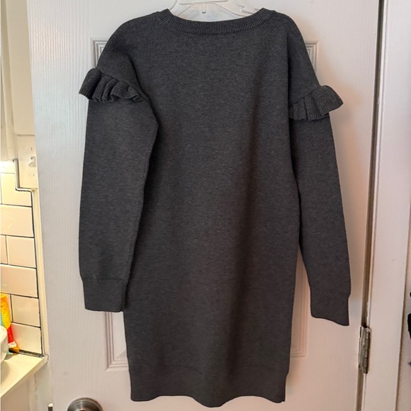 GAP Kids Charcoal Sweater Dress with Sequin Floral Details - Picture 13 of 14